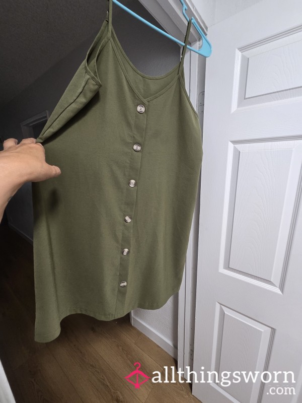 Green Bu*ton Dress