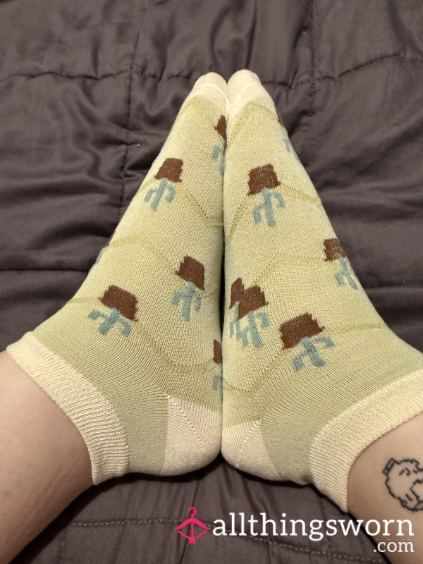 Green Cactus Socks