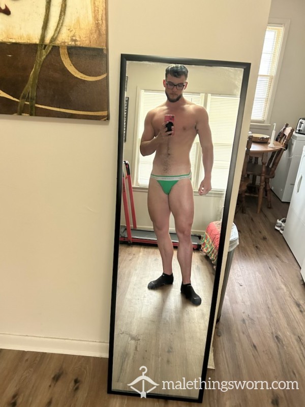 Green Calvin Klein Jock Strap. Extremely Musky And Worn Out From Workouts.