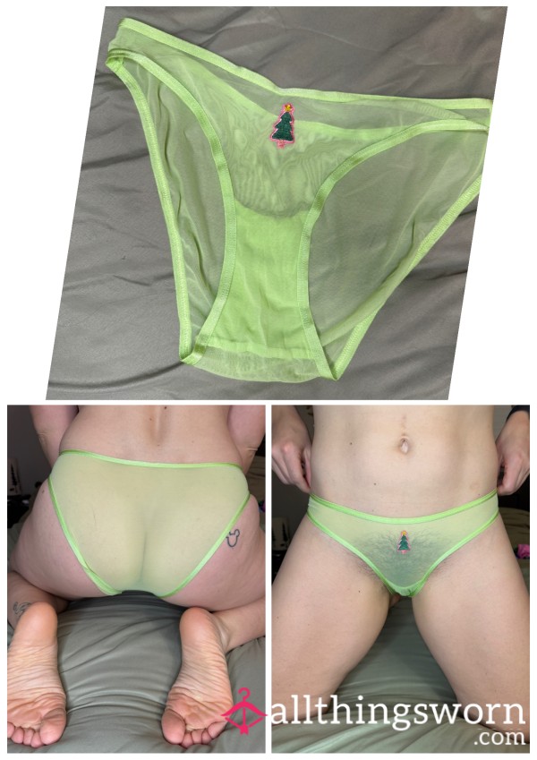 Green Cheeky Mesh W/ Christmas Tree