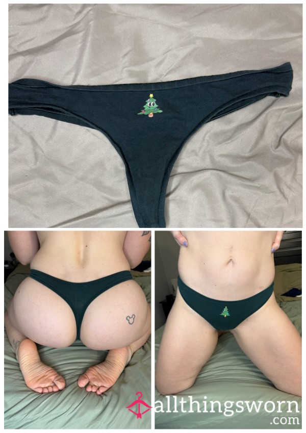 Green Christmas Tree Thong