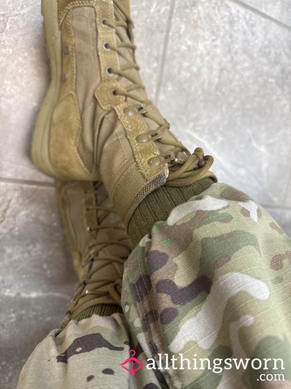 Green Combat Boot Socks