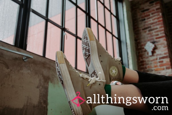 Stinky Worn Out Green Converse + FREE US SHIPPING