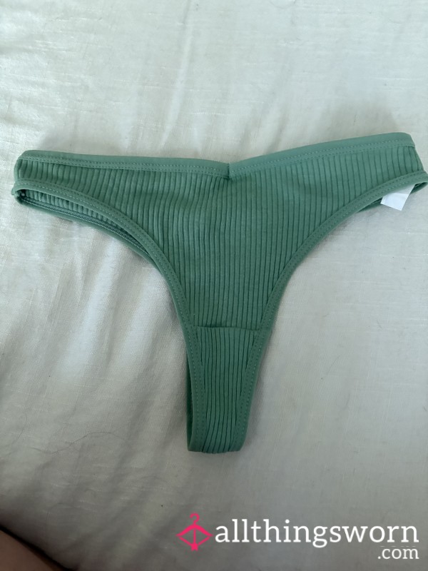Green Cotton Thong