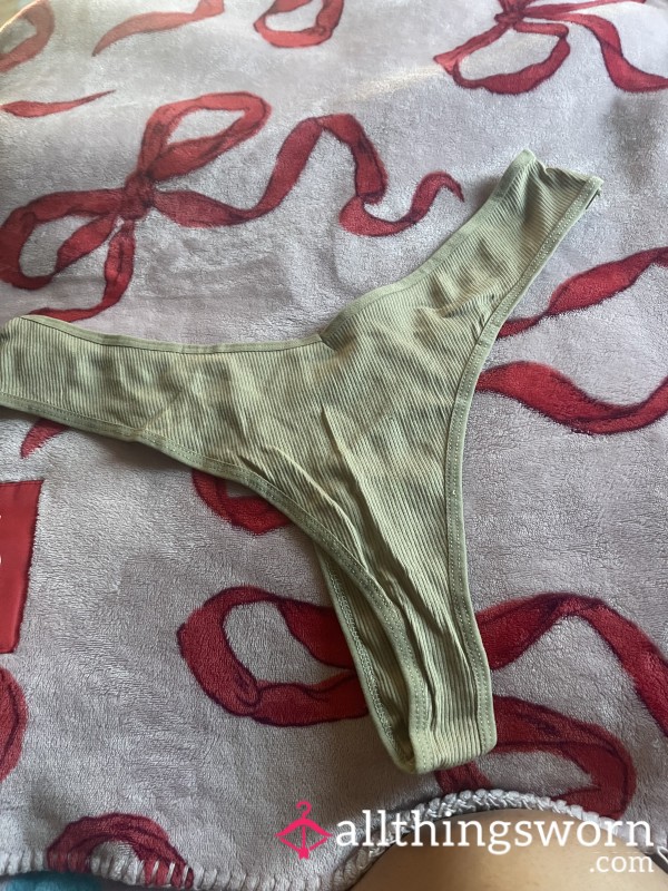 Green Cotton Thong(sold)
