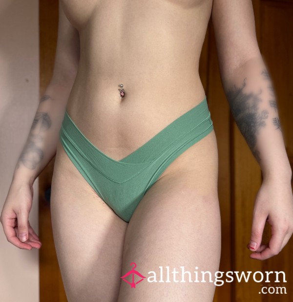 Green Criss-Cross Nylon Thong
