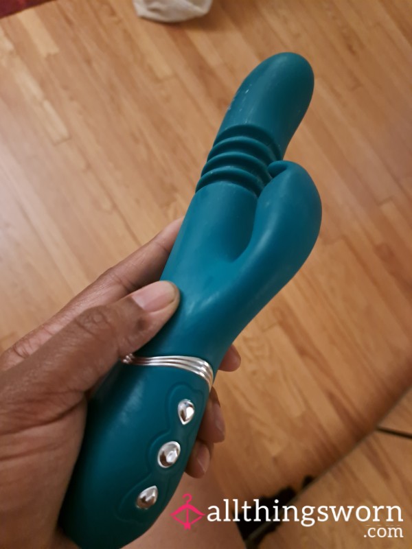 Green Dual Motor Rabbit Vibe With Thrusting Action!