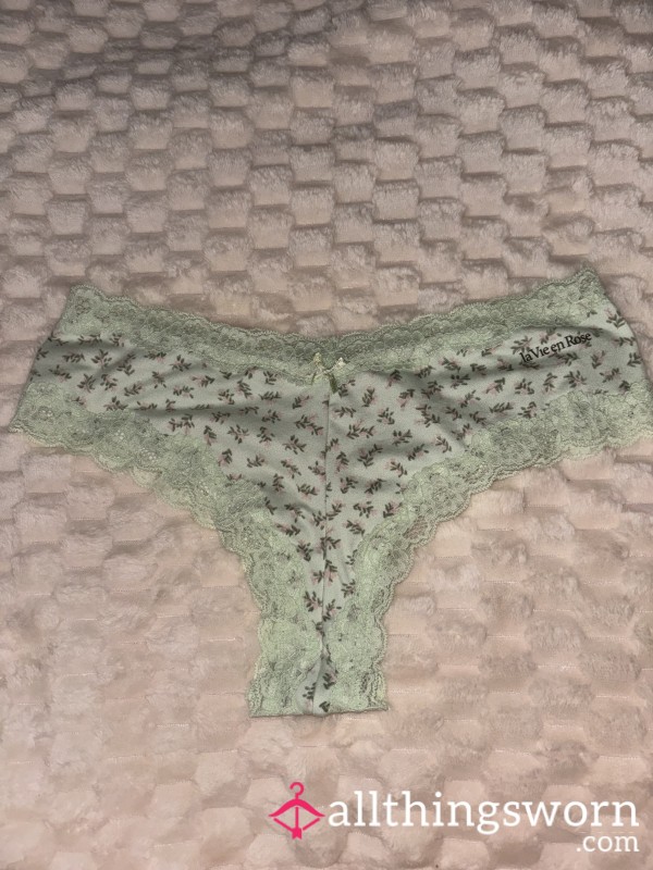 Green Flor*l Cheeky Panties