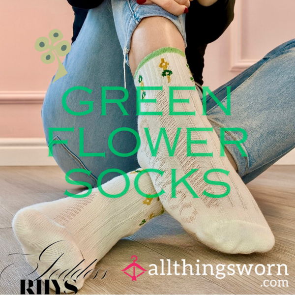 Green Flower Socks