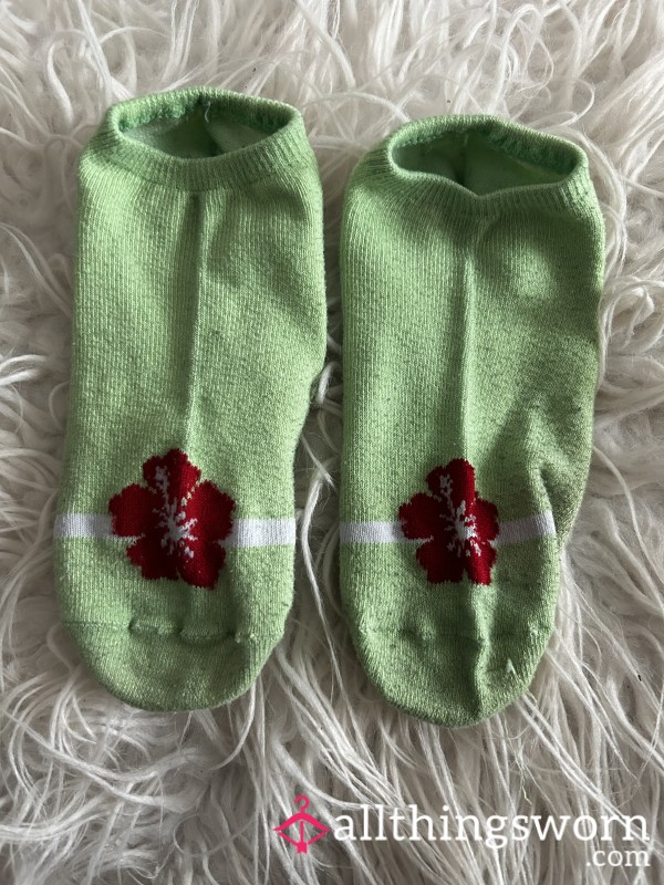 Green Flower Socks
