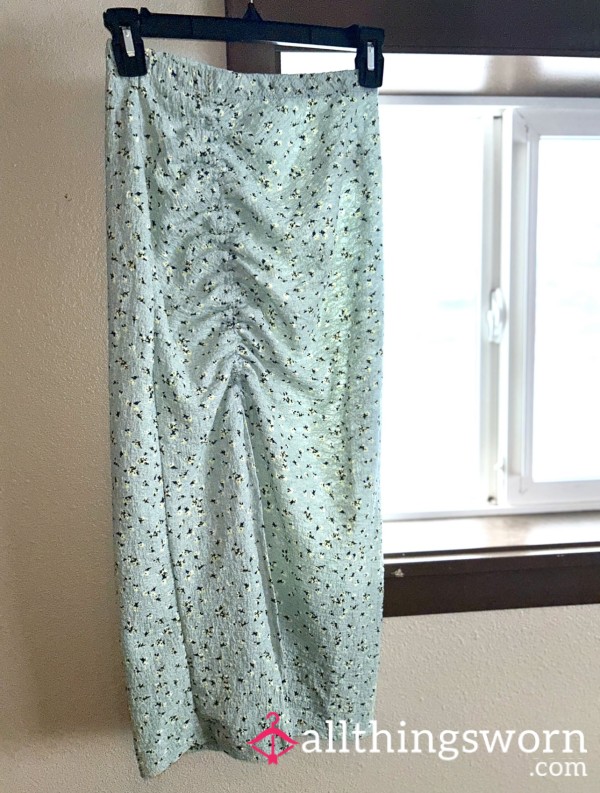 Green Flowered Skirt