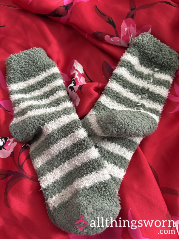 Green Fluffy Socks