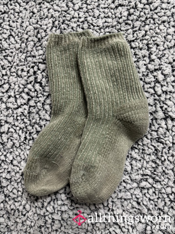 Green Fluffy Socks