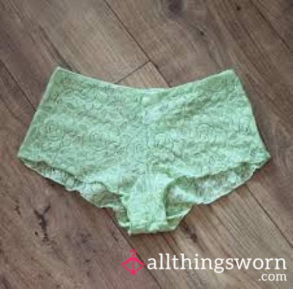 Green Lace Cotton Gusset