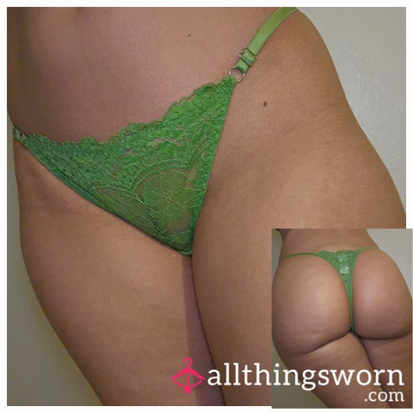 Green Lace Thong