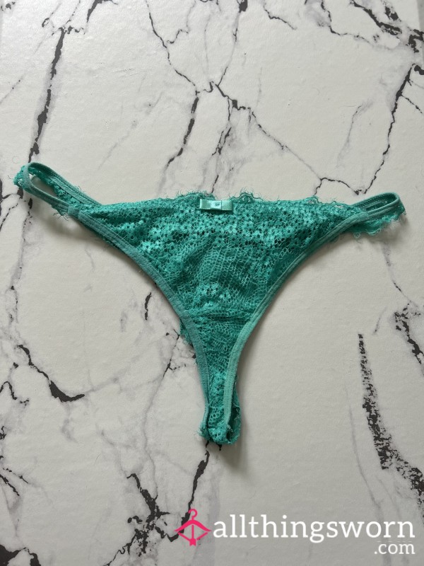 Green Lace Thong
