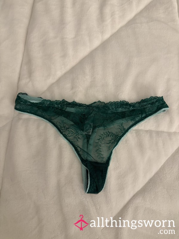 Green Lace Thong