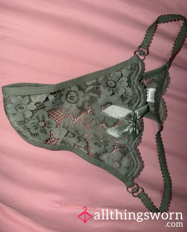 Green Lace Thong