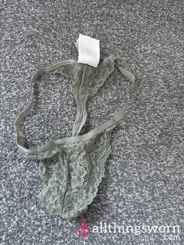 Green Lace Thongs