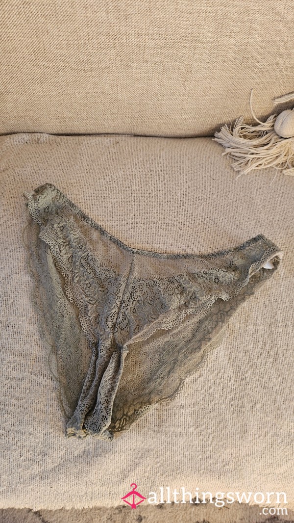 Green Lacey Brazillian Knickers