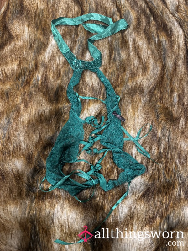 Green Lacey String Lingerie
