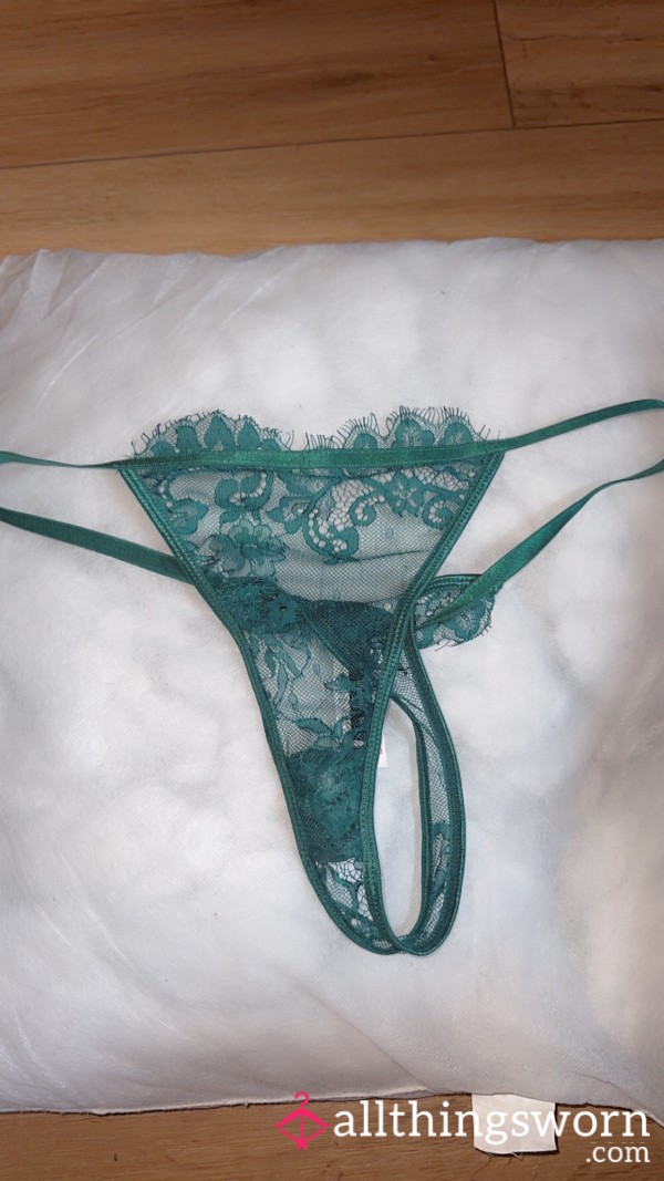 Green Lacy Thong Well Worn 🤪
