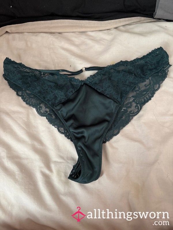 Green Lacy Used Thong 24 Hour Standard Wear