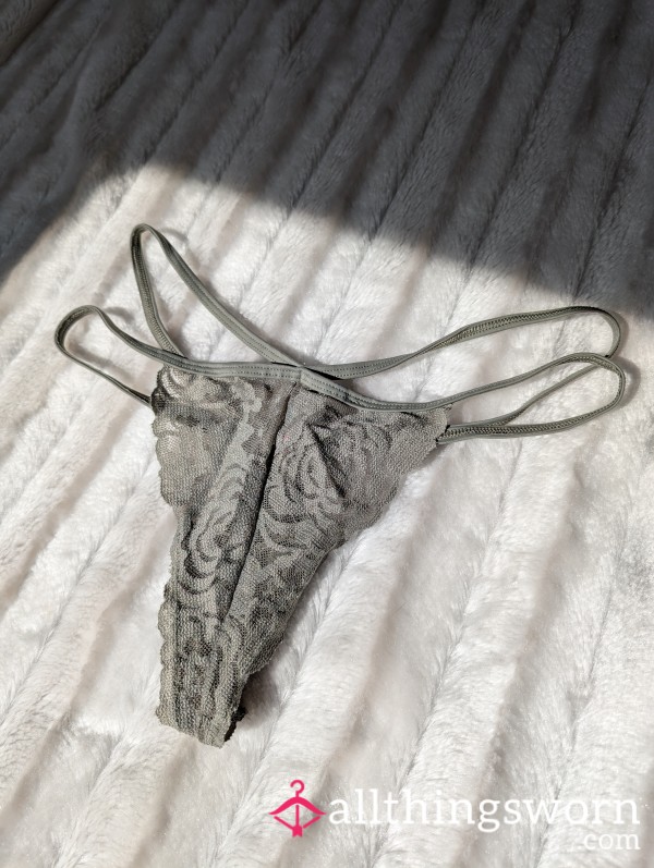 Green Lacy Victoria's Secret Thong, Worn Many Times
