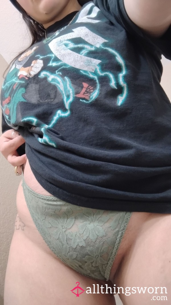 Green Lacy Well Worn Thong