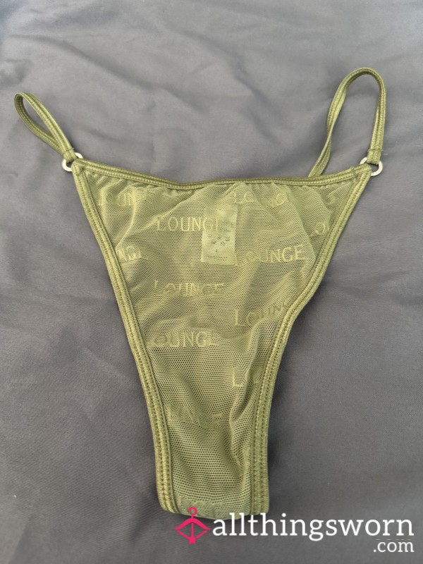 Green Mesh Thong