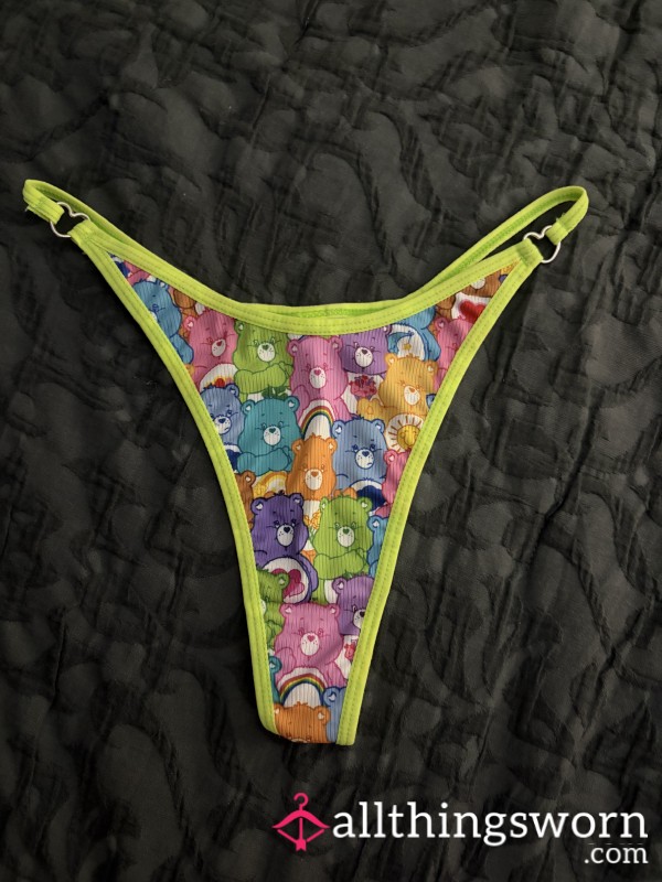 Green & Multicolored Carebear Thong 💚