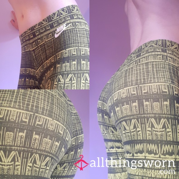 Green Nike Gym Leggings With Black Patten Worn By Goddess 🏳️‍⚧️😈