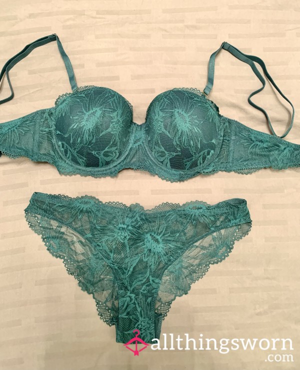 Green Panties And Bra Set