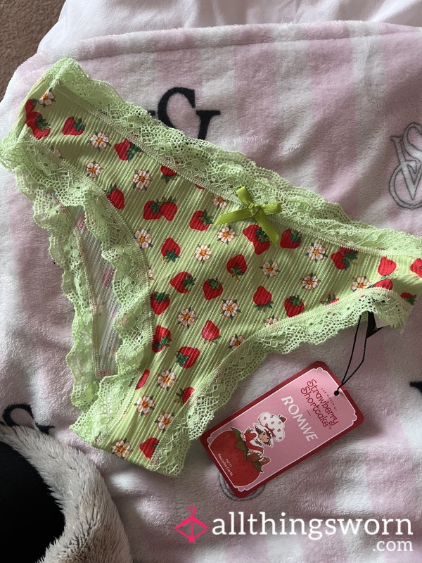 Green Panties With Ribbon And Strawberries 🍓 Strawberry Shortcake. X