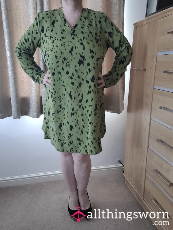 Green Print Work Dress