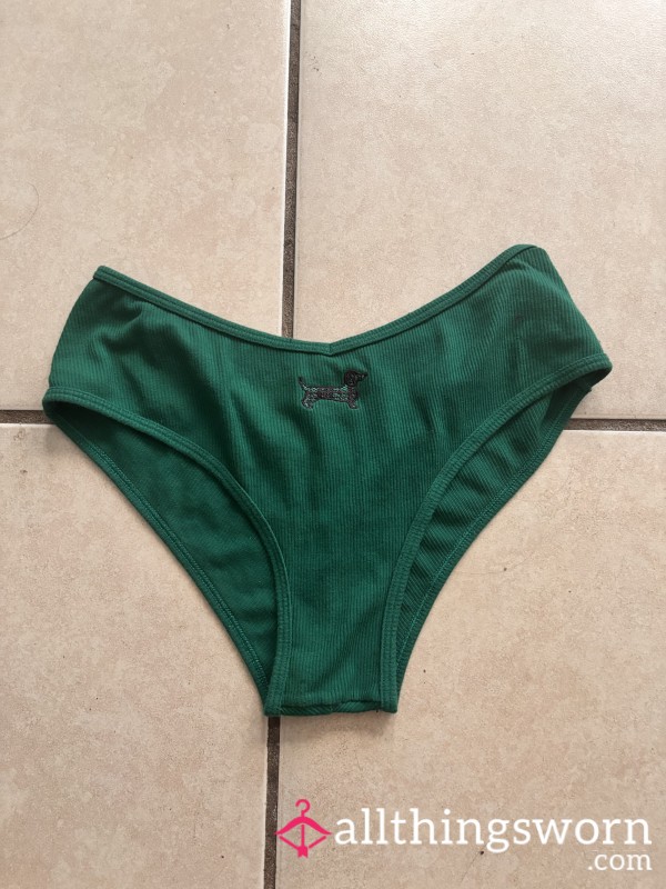 Green Ribbed Cotton Panty
