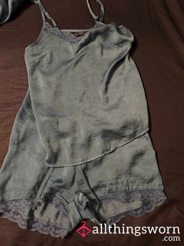 Green Satin Cami Set Pyjamas