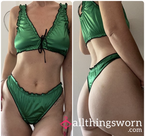 Green Satin Set