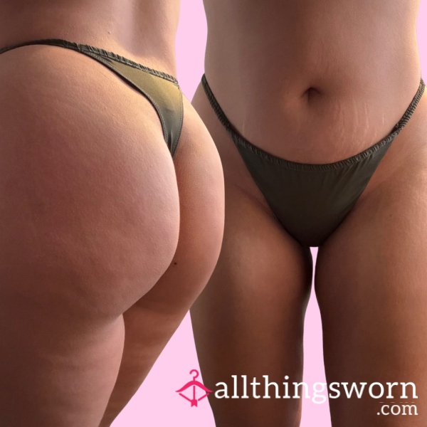 Green Silky Thong