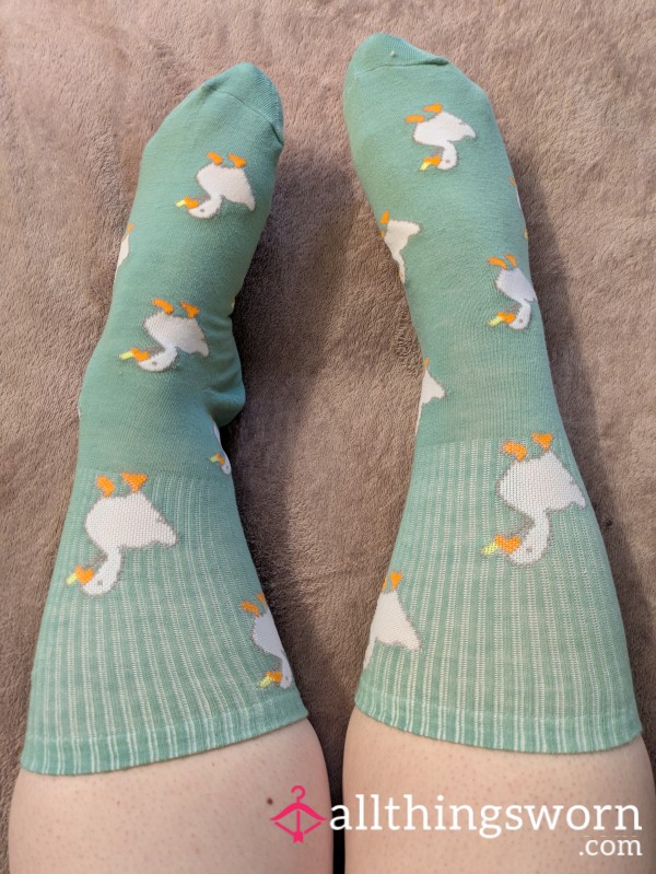 Green Socks With Ducks