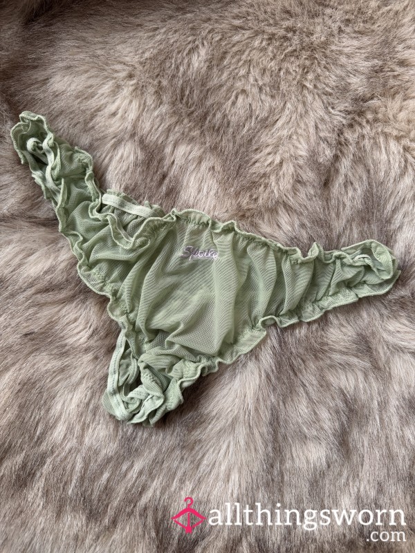 Green “spoiled” Thong - Ready To Be Worn