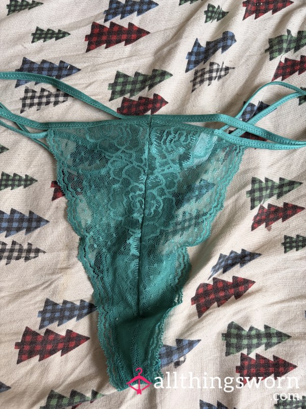 Green Strappy Lace Thong