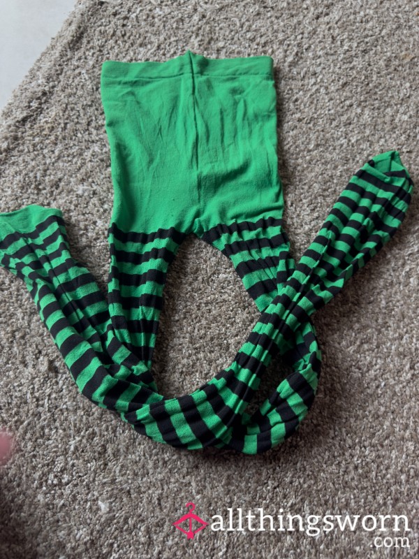 Green Striped Pantyhose