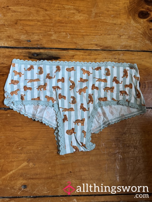🐅 Green Striped Tiger Cheekies, VS, Size XXL