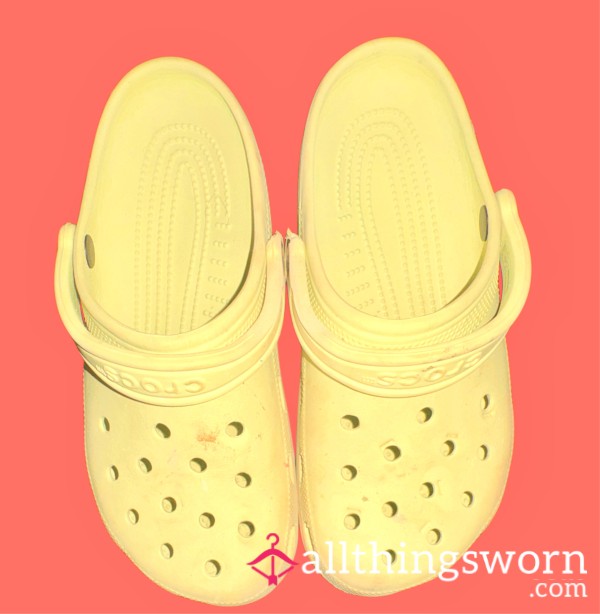 Green Sweaty Old Worn In Crocs Shoes