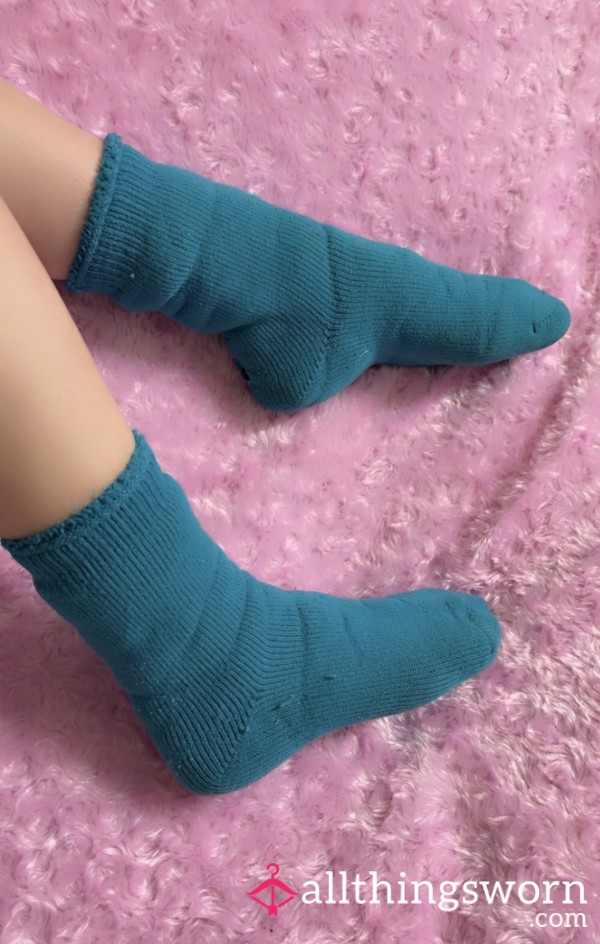 Green Thick Fluffy Warm Yard Farm Boot Socks Size 3