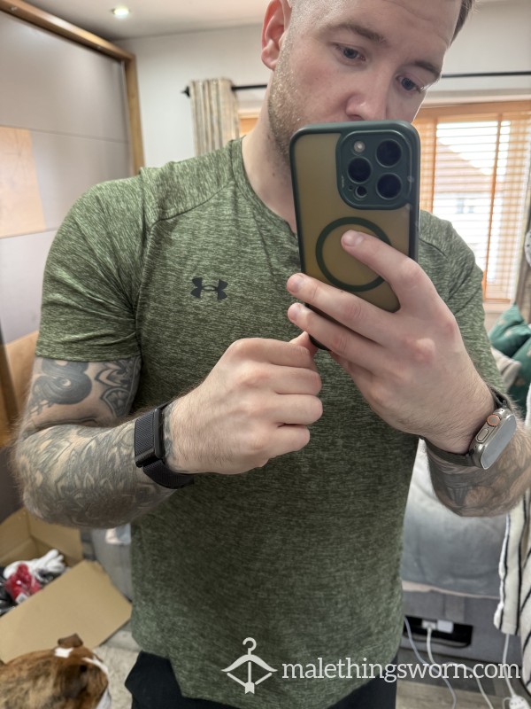 Green Under Armour Tech Gym Tee