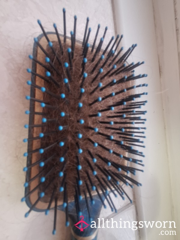 Green Used Hairbrush
