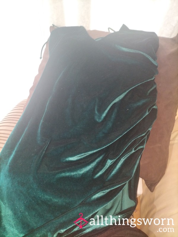 Green Velvet Going Out Dress
