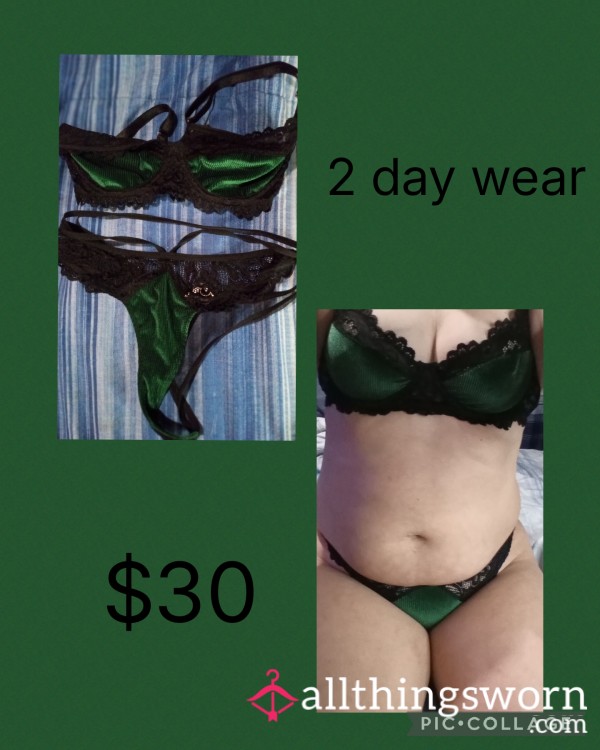 Green Velvet Lingerie Set
